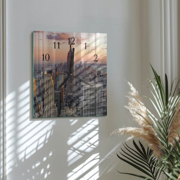 Skleněné hodiny na stěnu Horizont zskc-30x30-00173021
