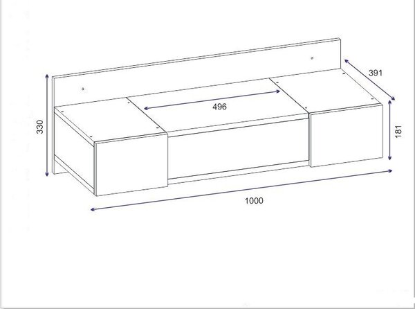 Kalune Design Toaletní stolek ZAKKUM 100 cm antracitový