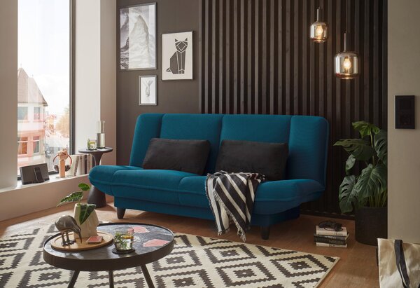 ROZKLÁDACÍ POHOVKA, textil, petrolej MID.YOU - Rozkládací pohovky, Online Only