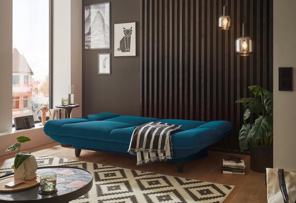 ROZKLÁDACÍ POHOVKA, textil, petrolej MID.YOU - Rozkládací pohovky, Online Only