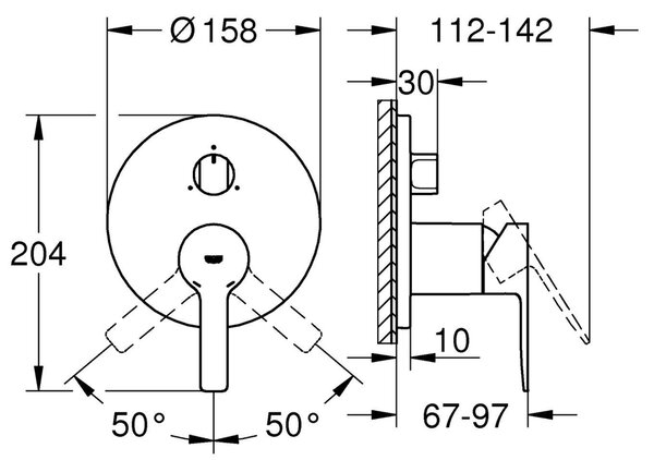 Grohe Lineare New vanová baterie pod omítku černá 240952431