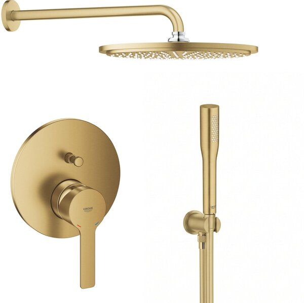 Sada hlavová sprchá s ramenem Grohe Rainshower 26066GN0, vanová baterie Grohe Lineare 24064GN1, 26658GN0, 27400GN0, 28362GL1
