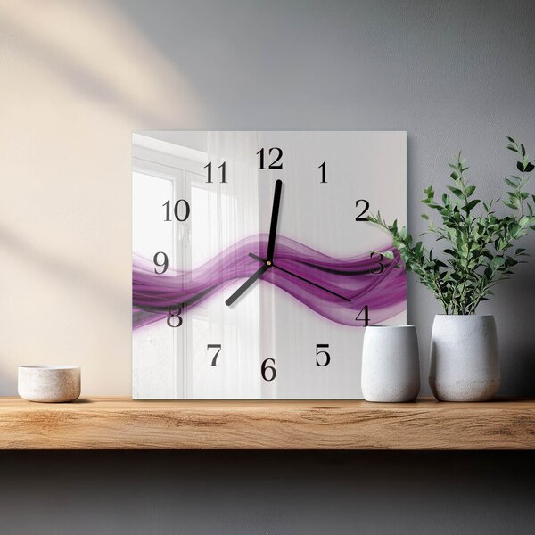 Skleněné hodiny na stěnu Abstraktní čáry zskc-30x30-00173049