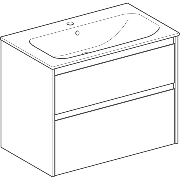 Geberit Selnova Square umyvadla se skříňkou 80 cm bílá 504.139.00.1