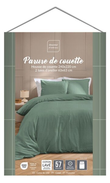 Zelené povlečení na dvoulůžko/prodloužené 240x220 cm Linella – douceur d'intérieur