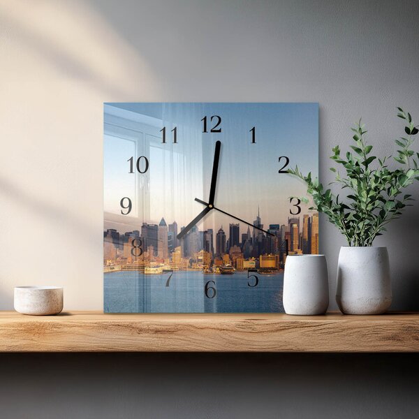 Skleněné hodiny na stěnu Horizont zskc-30x30-00173057