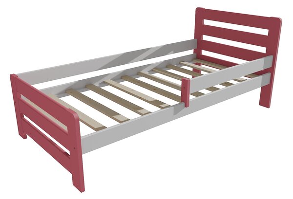 Vomaks Dětská postel se zábranou VMK001D KIDS Rozměr: 80 x 200 cm, Barva: barva růžová + bílá