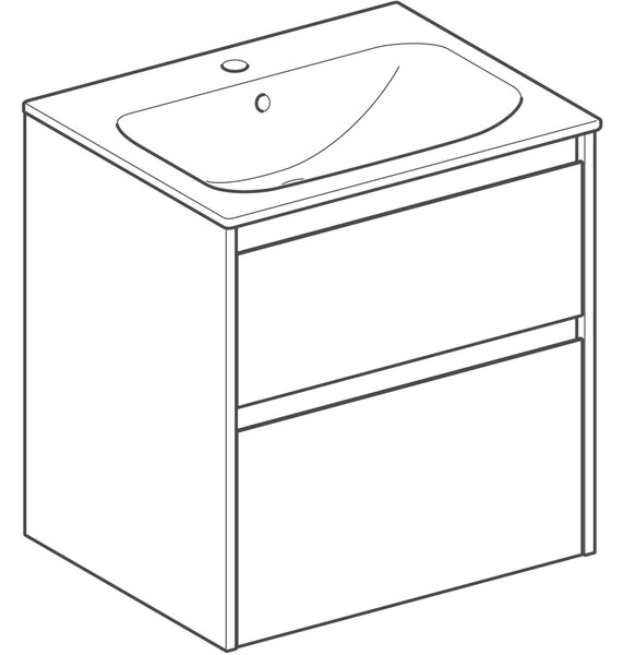 Geberit Selnova Square umyvadla se skříňkou 60 cm 504.138.DB.1