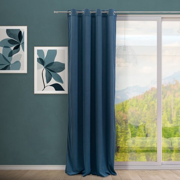 Modrý manšestrový závěs 140x260 cm Merely – Casa Selección