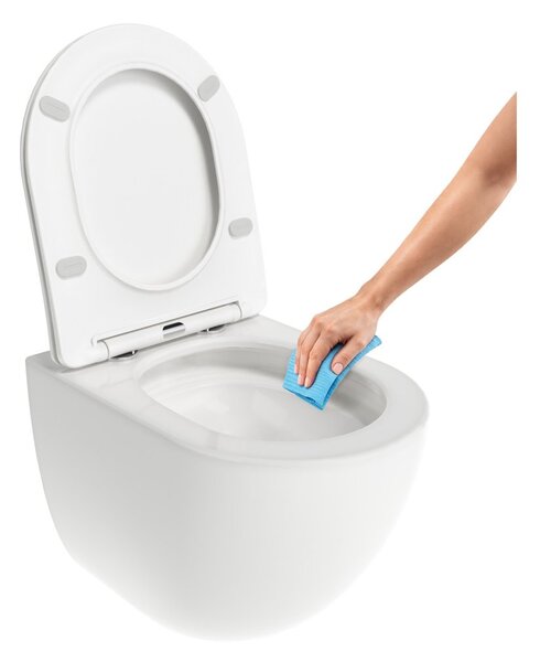 Ravak Chrome wc mísa se sedátkem s pomalým sklápěním závěsná bez splachovacího kruhu s vírovým splachováním bílá lesk X03121