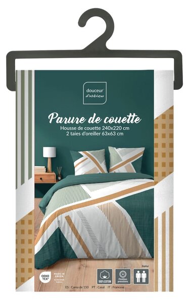 Bílé bavlněné povlečení na dvoulůžko/prodloužené 240x220 cm Zephyr – douceur d'intérieur