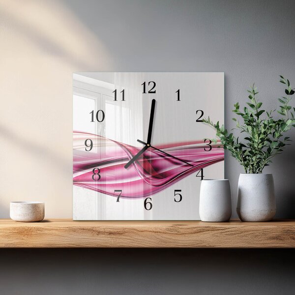 Skleněné hodiny na stěnu Abstraktní čáry zskc-30x30-00173059