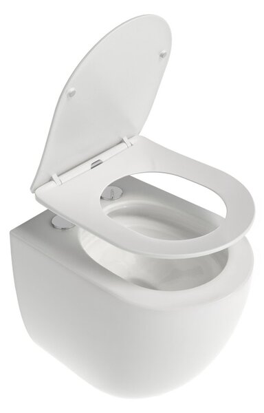 Ravak Chrome wc mísa se sedátkem s pomalým sklápěním závěsná bez splachovacího kruhu s vírovým splachováním bílá lesk X03121