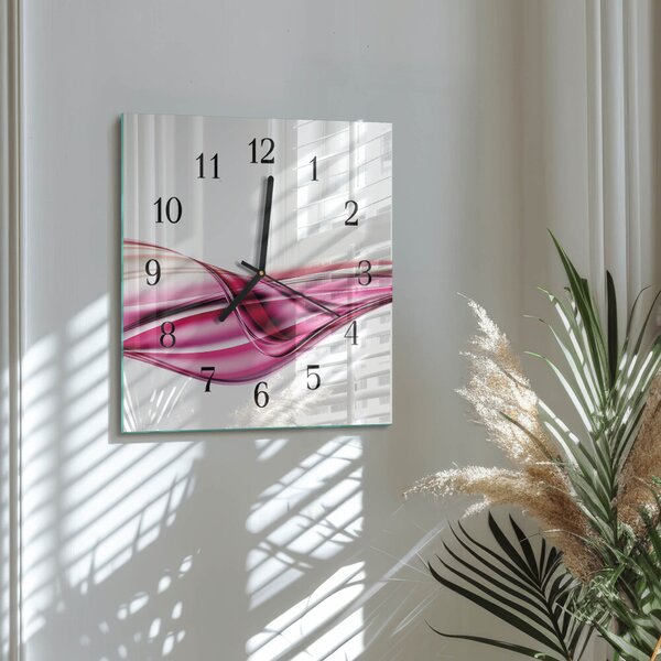 Skleněné hodiny na stěnu Abstraktní čáry zskc-30x30-00173059