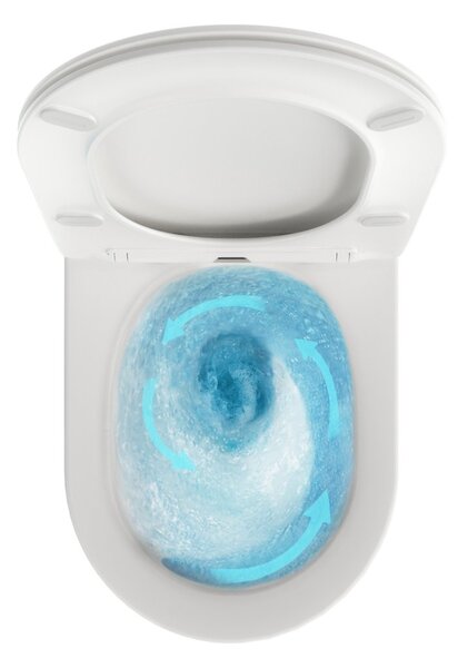 Ravak Chrome wc mísa se sedátkem s pomalým sklápěním závěsná bez splachovacího kruhu s vírovým splachováním bílá lesk X03121