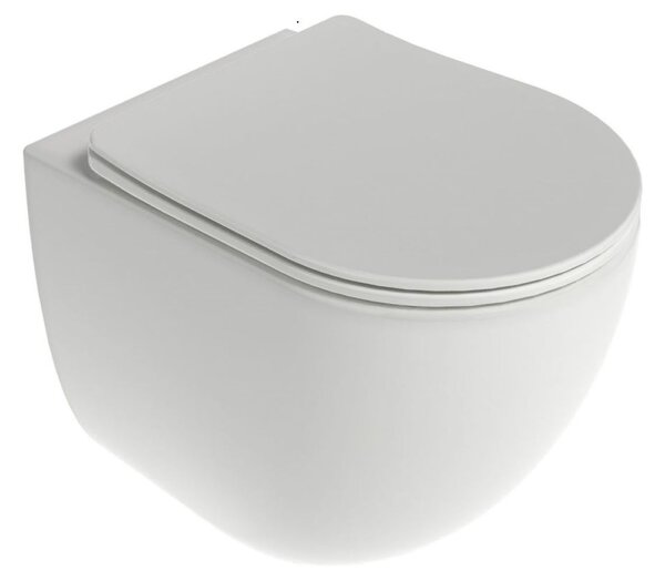 Ravak Chrome wc mísa se sedátkem s pomalým sklápěním závěsná bez splachovacího kruhu s vírovým splachováním bílá lesk X03121