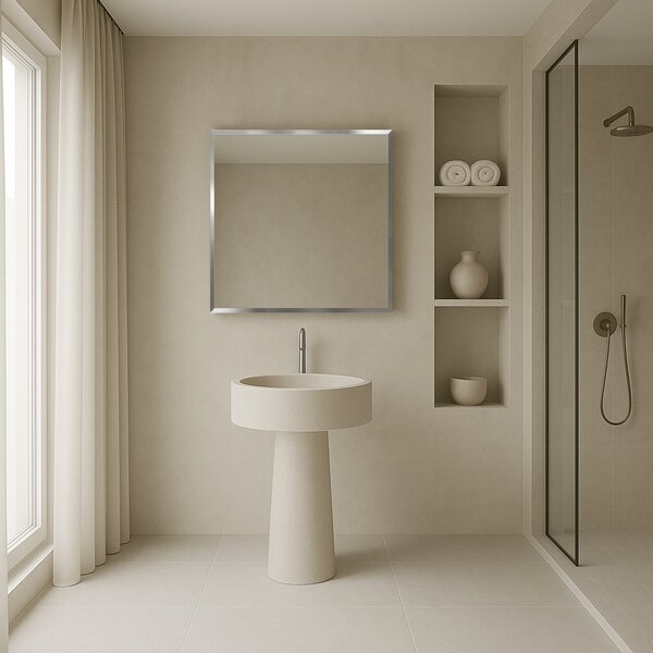 Ars Longa Linea zrcadlo 53x43 cm obdélníkový nikl LINEA4050-N