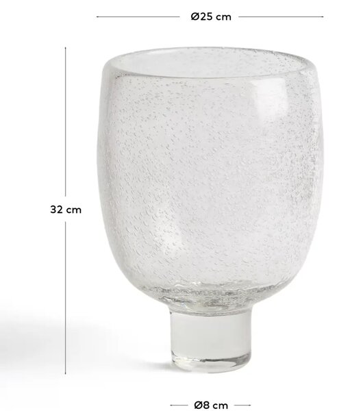 Kave Home Skleněná váza Sirau Ø24 cm