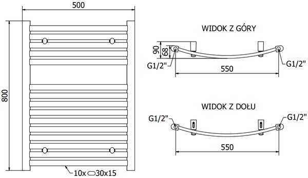 Mexen Helios, elektrické topné těleso 800 x 600 mm, 600 W, bílá, W103-0800-600-2600-20