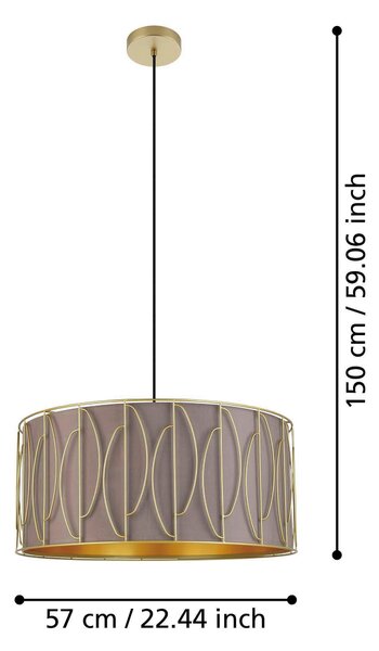 ZÁVĚSNÉ SVÍTIDLO, 57/150 cm Eglo - Online Only svítidla, Online Only