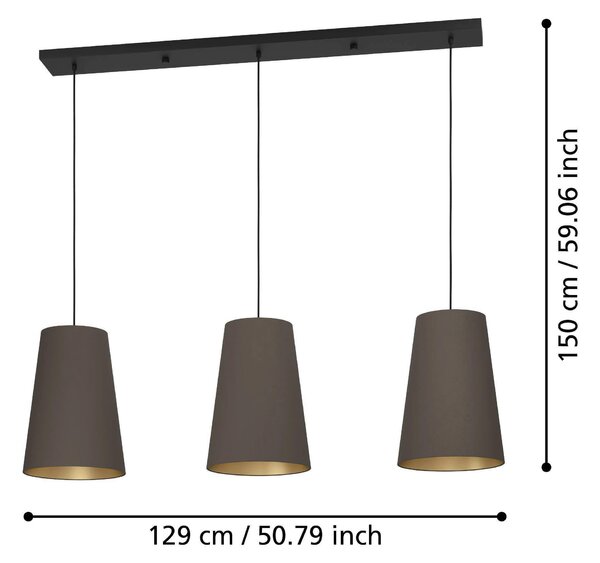 ZÁVĚSNÉ SVÍTIDLO, 129/30/150 cm Eglo - Online Only svítidla, Online Only
