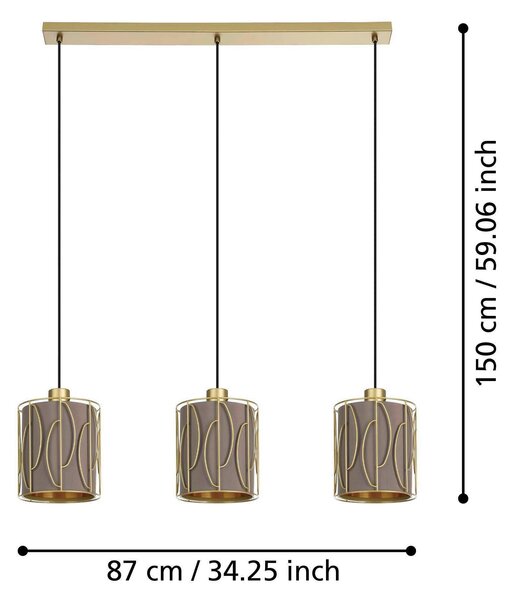 ZÁVĚSNÉ SVÍTIDLO, 87/17/150 cm Eglo - Online Only svítidla, Online Only