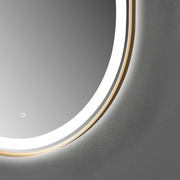 Ars Longa Eclisse zrcadlo 60x90 cm oválný s osvětlením zlatá LED-ECLISSE6090-Z