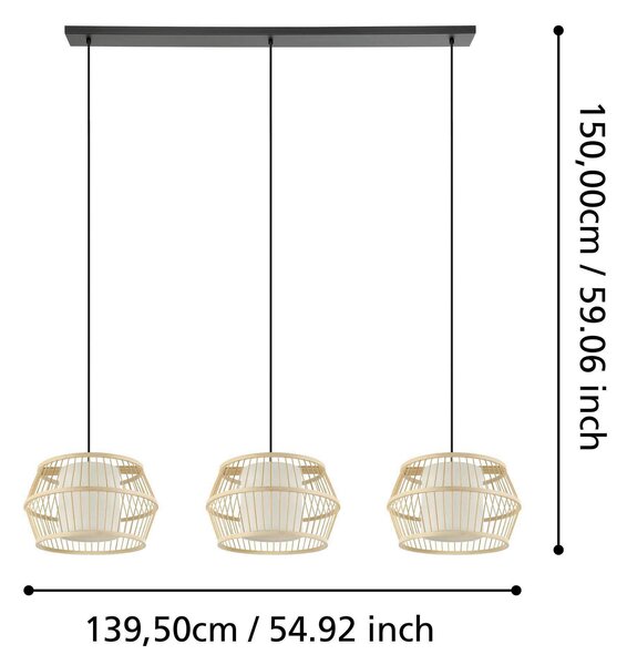 ZÁVĚSNÉ SVÍTIDLO, 139,5/34,5/150 cm Eglo - Online Only svítidla, Online Only