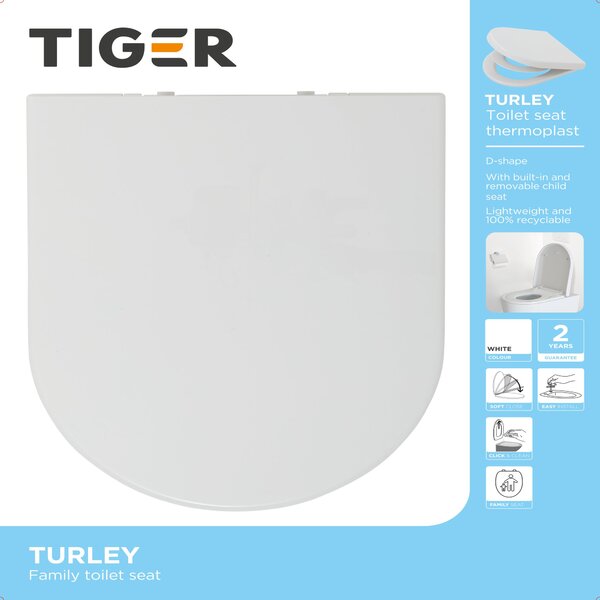 Tiger Turley Family záchodové prkénko s pomalým sklápěním bílá 801075