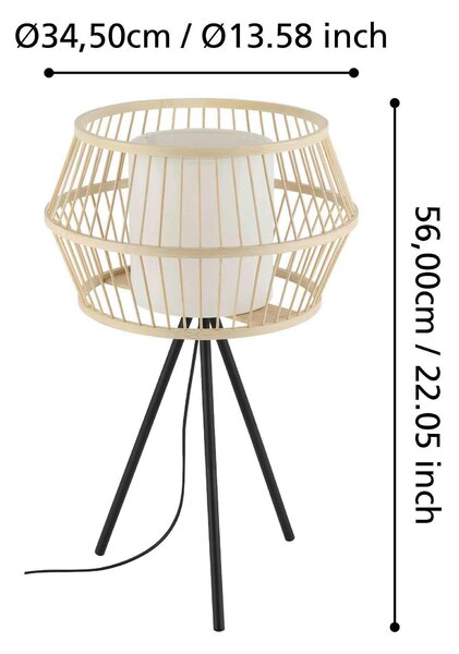 STOLNÍ LAMPA, E27, 34,5/56 cm Eglo - Online Only svítidla, Online Only