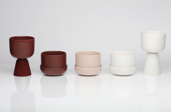Iittala Květináč Nappula S, s podmiskou / hnědý