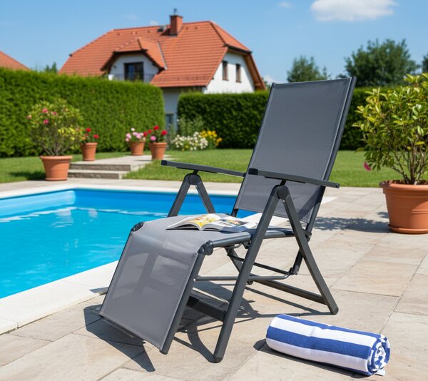 Doppler ACTIVE relaxační zahradní křeslo antracit/šedá