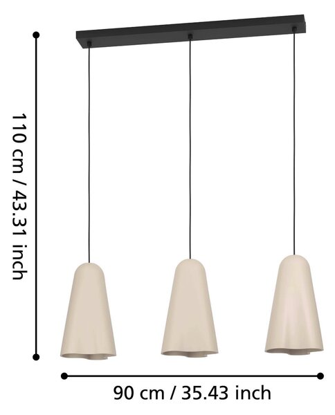 ZÁVĚSNÉ SVÍTIDLO, 90/20/150 cm Eglo - Online Only svítidla, Online Only
