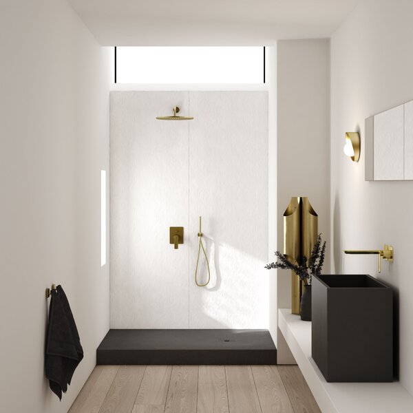 Schedline Nonlimits Black Stone obdélníková sprchová vanička 140x90 cm černá 3ST.N1P-90140/C/ST-M1/C/ST