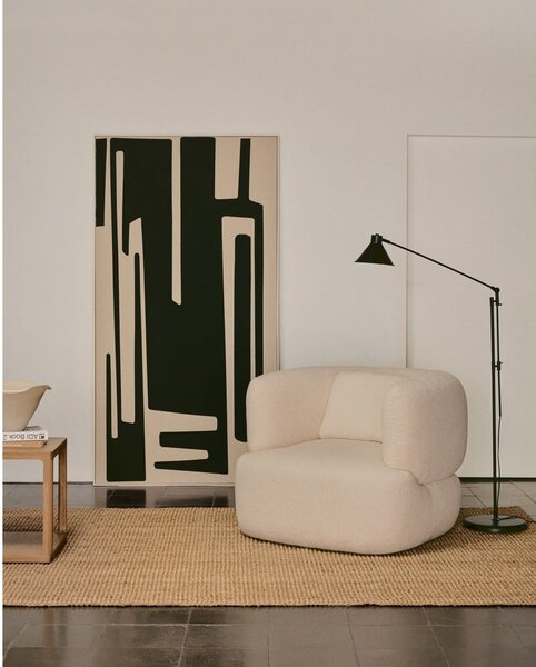 Černá stojací lampa s kovovým stínidlem (výška 220 cm) Dione – Kave Home