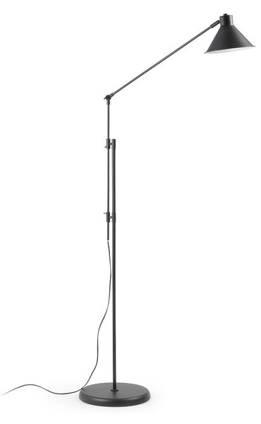 Černá stojací lampa s kovovým stínidlem (výška 220 cm) Dione – Kave Home