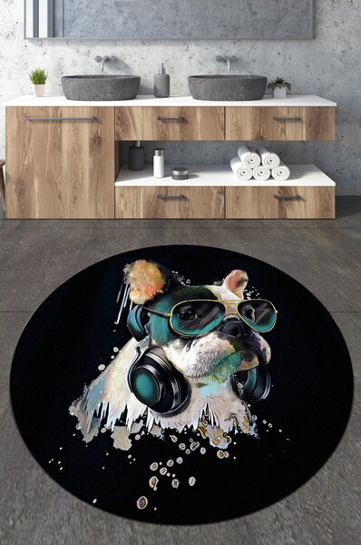 L´essentiel Maison Koupelnová předložka Glasses Dog Circle Djt 100, Vícebarevná