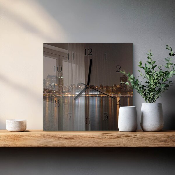 Skleněné hodiny na stěnu Horizont zskc-30x30-00173119