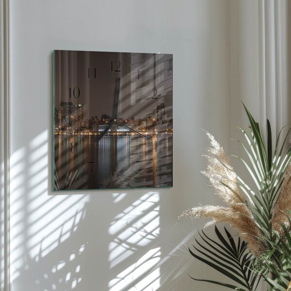 Skleněné hodiny na stěnu Horizont zskc-30x30-00173119