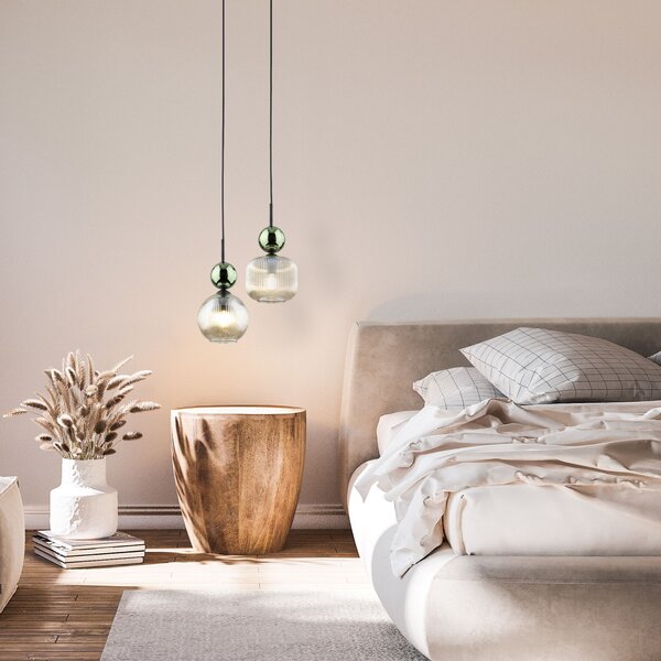 TK Lighting Sophia Green Cognac závěsné svítidlo 1x10 W zelená-hnědá 11145