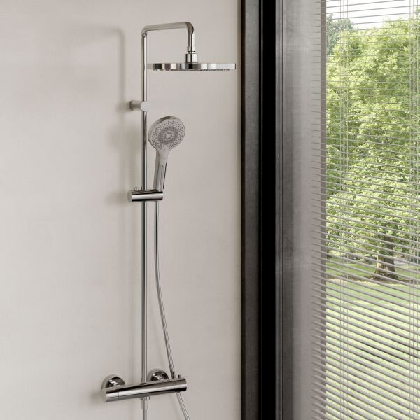 Kludi Dual Shower System sprchová sada na stěnu s termostatem s dešťovou sprchou chrom 6906705-81