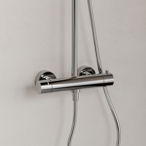 Kludi Dual Shower System sprchová sada na stěnu s termostatem s dešťovou sprchou chrom 6906705-81