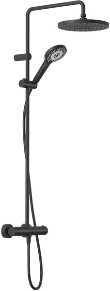 Kludi Dual Shower System sprchová sada na stěnu s termostatem s dešťovou sprchou černá 6906739-81