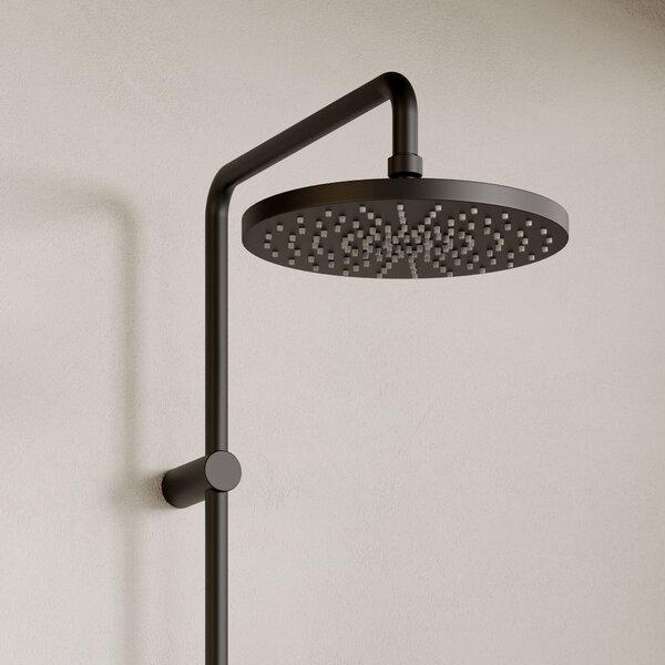 Kludi Dual Shower System sprchová sada na stěnu s termostatem s dešťovou sprchou černá 6906739-81