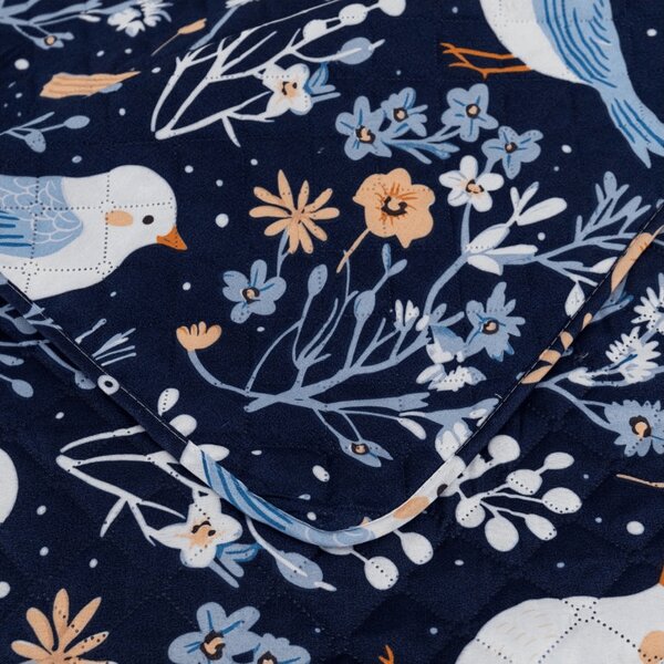 Přehoz na postel DENIM BIRDS, modrý Rozměr: 170 x 210 cm