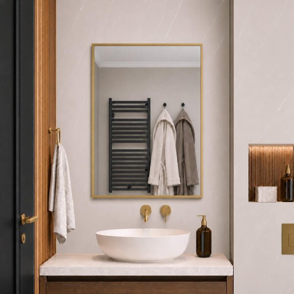 Baltica Design Aluma zrcadlo 60x80 cm obdélníkový zlatá 5904107933504