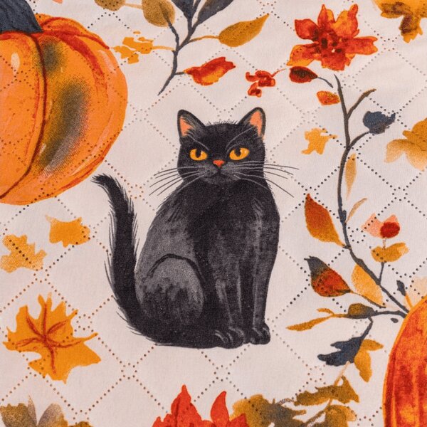 Přehoz na postel CATS AND PUMPKINS, barevný Rozměr: 170 x 210 cm