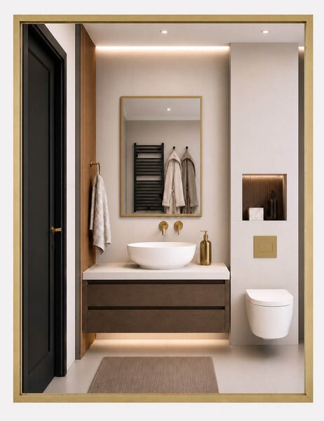Baltica Design Aluma zrcadlo 60x80 cm obdélníkový zlatá 5904107933504