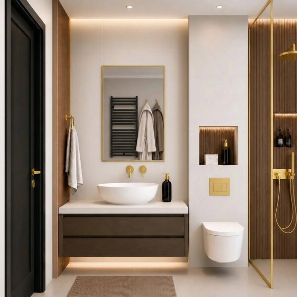 Baltica Design Aluma zrcadlo 60x80 cm obdélníkový zlatá 5904107933504