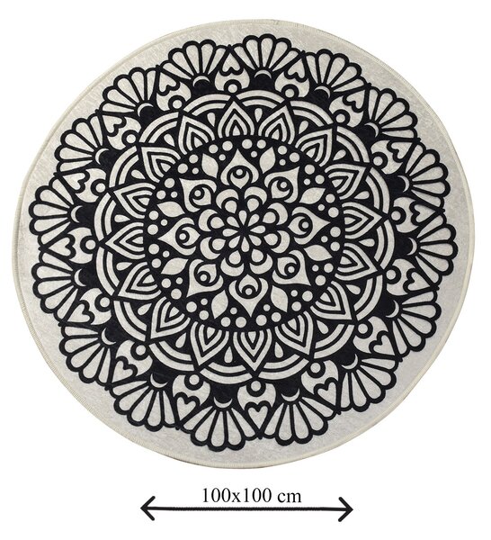 ASIR Koupelnová předložka KOZZY černá mandala